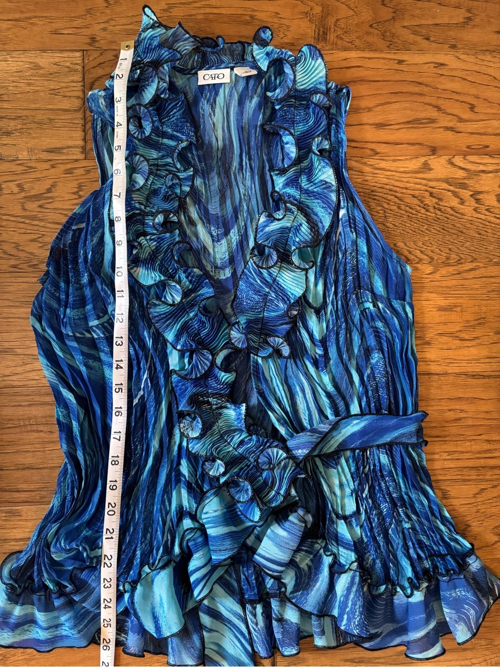 Cato Blue Ruffle Statement Top - Picture 4 of 5